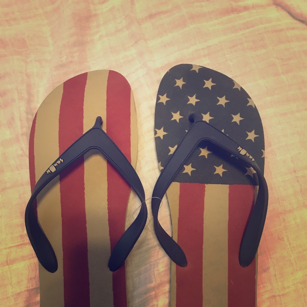 Sanuk American Flag Flip Flops